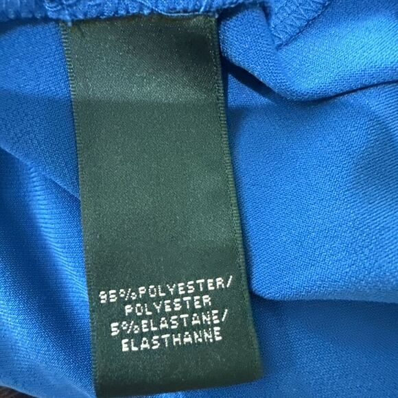 Ralph Lauren LRL Pool Blue Ruffled Twist Front Dress Boat Neck NWT Size 8 - Picture 5 of 6